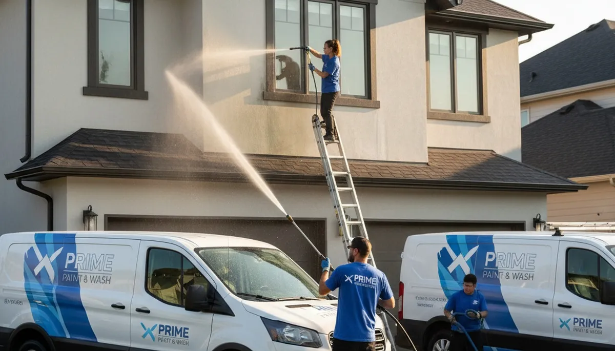 Professional pressure cleaning restoring Scottsdale AZ stucco, driveway, and patio surfaces
