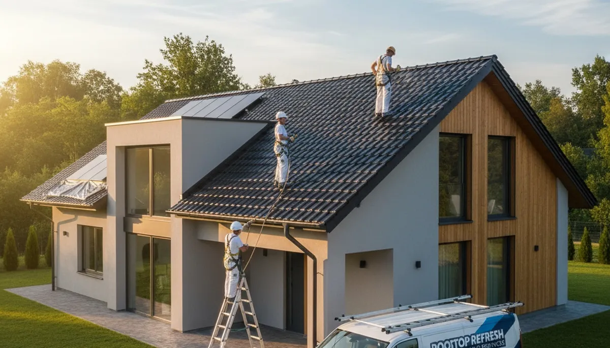 Professional roof painting with UV-resistant coating in Scottsdale, AZ homes